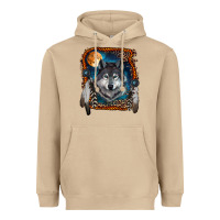 Mushroom wolf and feathers Heavyweight Hoodie - RanaPortraitStore