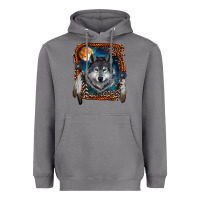Storm wolf and feathers Heavyweight Hoodie - RanaPortraitStore