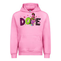 Fuchsia Pink dope with afro black woman Urban Hoodie - NancyCooperArtShop