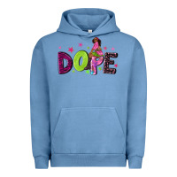 Pigment Pebble Blue dope with afro black woman Urban Hoodie - NancyCooperArtShop
