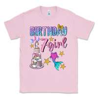 Bubblegum Pink birthday girl 7 Classic Tee - BundleAndBundleShop