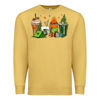 Antique Gold camping coffee cups Premium Sweatshirt - Zillion Design Studio