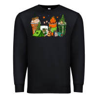 Black camping coffee cups Premium Sweatshirt - Zillion Design Studio