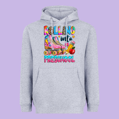 Rolling Into Preschool Grade Heavyweight Hoodie Designed By Texasbilliewilder