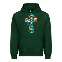 Forest Green blessed cross Urban Hoodie - BarkalooDesign