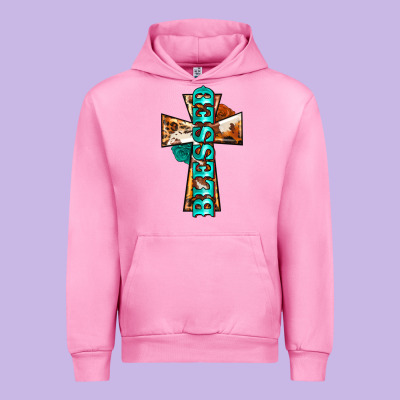 Blessed Cross Urban Hoodie Designed By Barkaloodesign