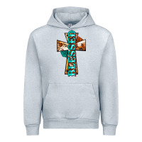 Heather Grey blessed cross Urban Hoodie - BarkalooDesign