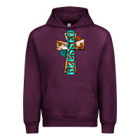 Mauve Wine blessed cross Urban Hoodie - BarkalooDesign