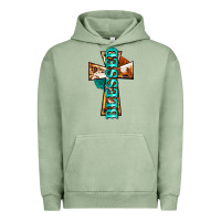 Pigment Oil Green blessed cross Urban Hoodie - BarkalooDesign