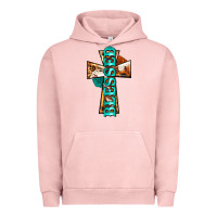 Pigment Salmon blessed cross Urban Hoodie - BarkalooDesign