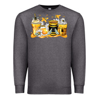 Charcoal Heather bumble bee coffee cups Premium Sweatshirt - Zillion Design Studio