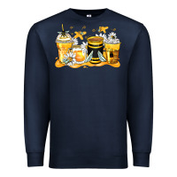 Navy bumble bee coffee cups Premium Sweatshirt - Zillion Design Studio
