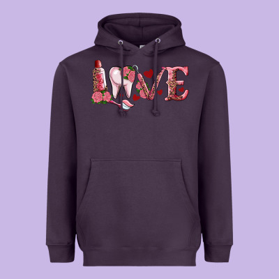 Valentines Day Dental Love Heavyweight Hoodie Designed By Ranaportraitstore