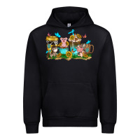Black farm cute animals with sunflower coffee cups Urban Hoodie - NancyCooperArtShop