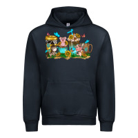 Navy farm cute animals with sunflower coffee cups Urban Hoodie - NancyCooperArtShop