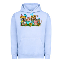 Pigment Grape Ice farm cute animals with sunflower coffee cups Urban Hoodie - NancyCooperArtShop