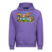Tulip farm cute animals with sunflower coffee cups Urban Hoodie - NancyCooperArtShop