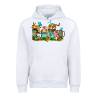 White farm cute animals with sunflower coffee cups Urban Hoodie - NancyCooperArtShop