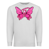 Dove Grey Breast Cancer Butterfly Premium Sweatshirt - texasbilliewilder