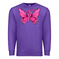 Purple Breast Cancer Butterfly Premium Sweatshirt - texasbilliewilder