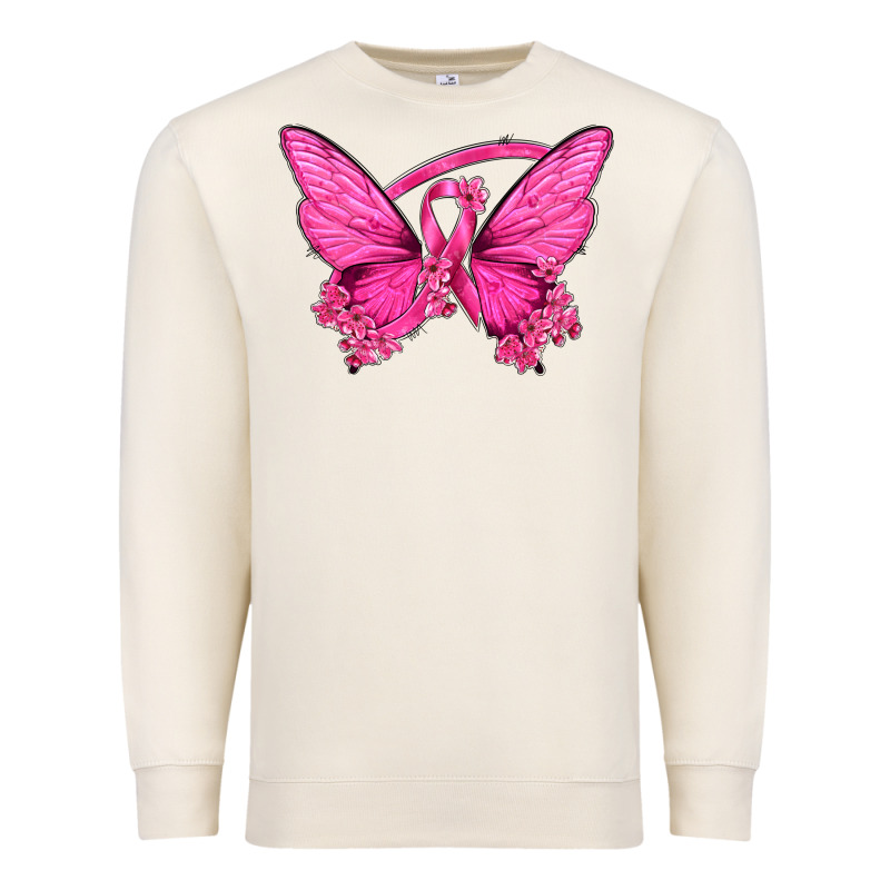 Breast Cancer Butterfly Premium Sweatshirt by texasbilliewilder | Teevron