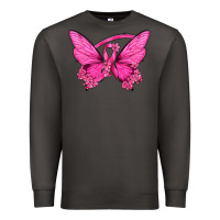 Smoke Breast Cancer Butterfly Premium Sweatshirt - texasbilliewilder