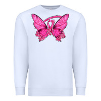 White Breast Cancer Butterfly Premium Sweatshirt - texasbilliewilder