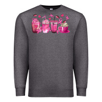 Charcoal Heather Breast Cancer Coffee Cups Premium Sweatshirt - texasbilliewilder