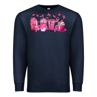 Navy Breast Cancer Coffee Cups Premium Sweatshirt - texasbilliewilder
