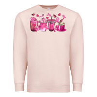 Pale Pink Breast Cancer Coffee Cups Premium Sweatshirt - texasbilliewilder