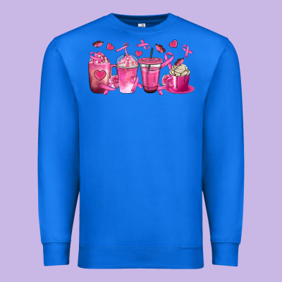 Breast Cancer Coffee Cups Premium Sweatshirt Designed By Texasbilliewilder