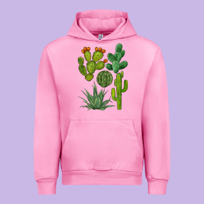 Watercolor Cactus Bundle Preview Urban Hoodie Designed By Barkaloodesign