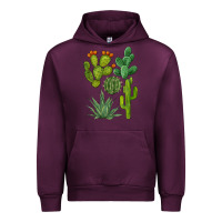 Mauve Wine watercolor cactus bundle preview Urban Hoodie - BarkalooDesign