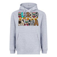 Heather Grey blessed mama Heavyweight Hoodie - Zillion Design Studio