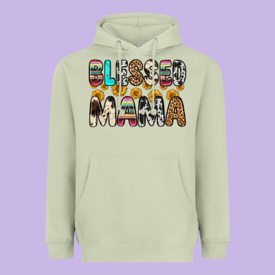 Blessed Mama Heavyweight Hoodie Designed By Zillion Design Studio