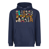 Navy blessed mama Heavyweight Hoodie - Zillion Design Studio