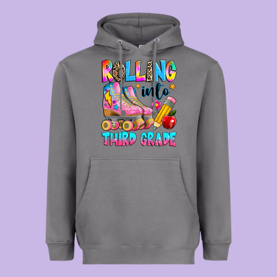 Rolling Into Third Grade Heavyweight Hoodie Designed By Texasbilliewilder