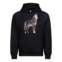 Black wolf Urban Hoodie - LillyAllenDesigns