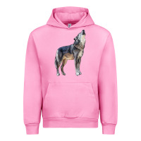 Fuchsia Pink wolf Urban Hoodie - LillyAllenDesigns