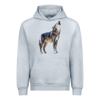 Heather Grey wolf Urban Hoodie - LillyAllenDesigns