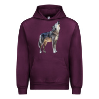 Mauve Wine wolf Urban Hoodie - LillyAllenDesigns