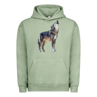 Pigment Oil Green wolf Urban Hoodie - LillyAllenDesigns