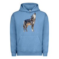 Pigment Pebble Blue wolf Urban Hoodie - LillyAllenDesigns