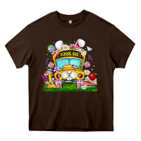 Chocolate Brown Easter School Bus Heavy Core Tee - CowhideDigitalArt