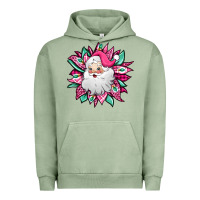 Pigment Oil Green pink Christmas Santa Claus sunflower Urban Hoodie - Jasminsmagicworld