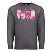 Charcoal Heather breast cancer coffee cups Premium Sweatshirt - Zillion Design Studio