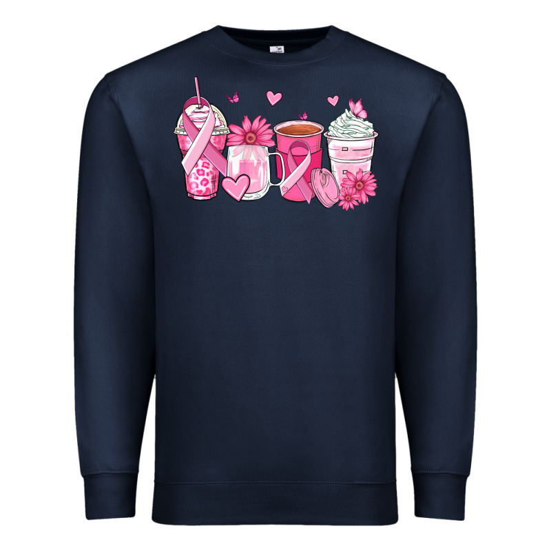 Breast Cancer Coffee Cups Premium Sweatshirt by Zillion Design Studio | Teevron