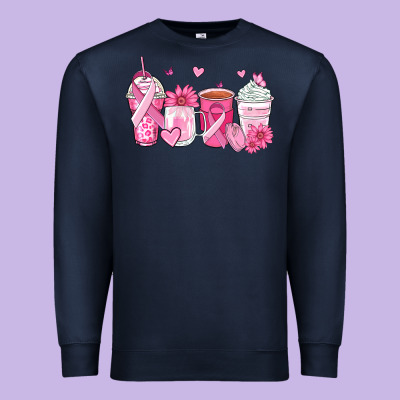 Breast Cancer Coffee Cups Premium Sweatshirt Designed By Zillion Design Studio