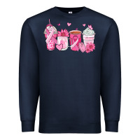 Navy breast cancer coffee cups Premium Sweatshirt - Zillion Design Studio
