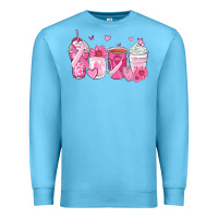 Ocean Blue breast cancer coffee cups Premium Sweatshirt - Zillion Design Studio